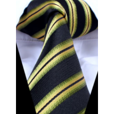 stropdas zwart geel groen streep